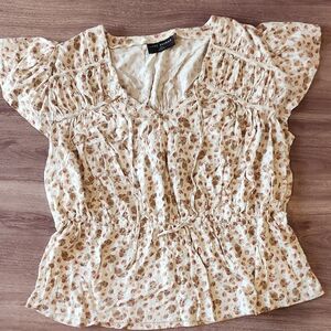 Lane Bryant Cream Floral Top 14/16